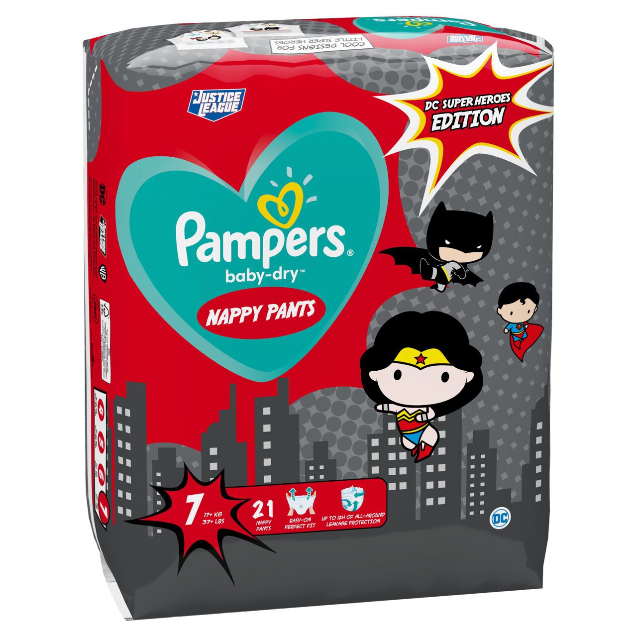 Pampers Baby-Dry Superhero Nappy Pants, Size 7 21 per pack