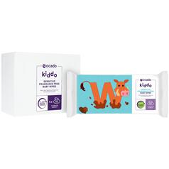 Ocado Kiddo Sensitive Fragrance Free Baby Wipes, Multipack 4 x 60 per pack