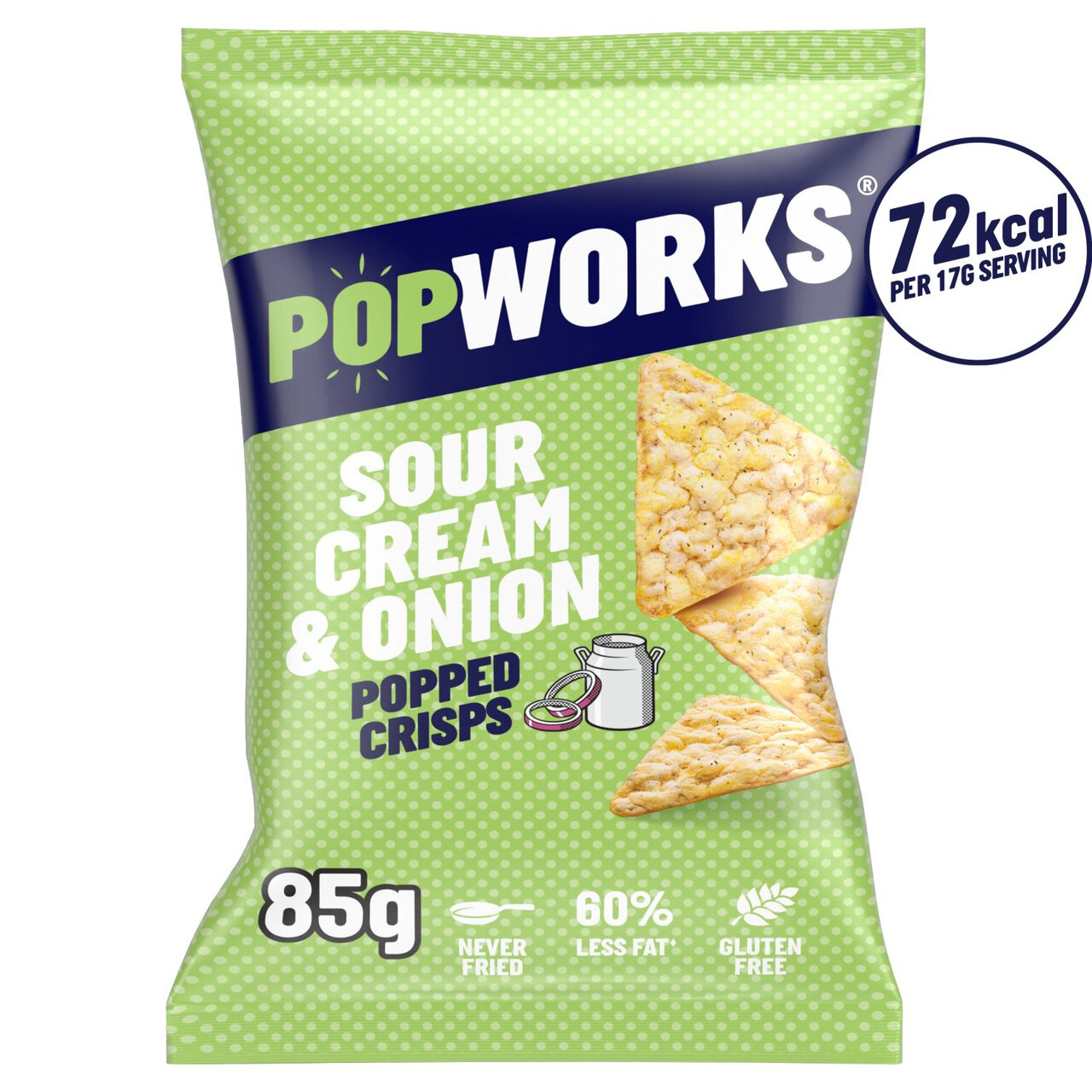 PopWorks Sour Cream & Onion Popped Crisps Sharing Bag 85g | Zoom