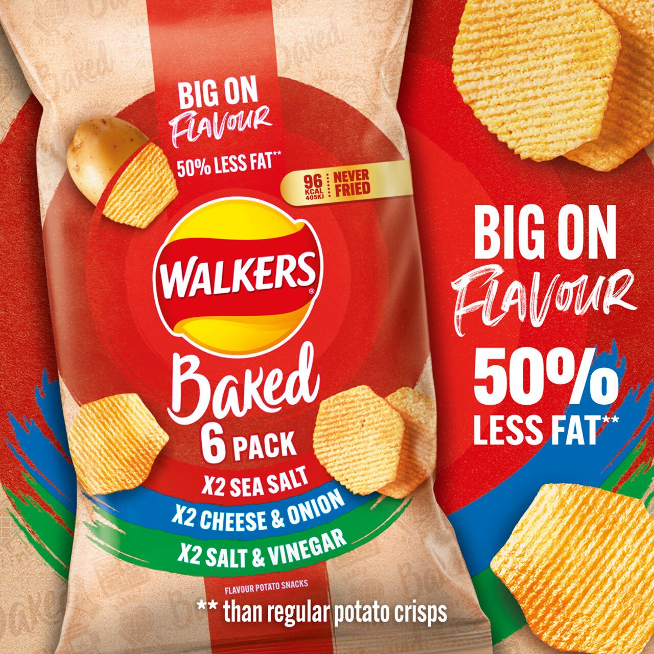 Walkers Baked Variety Multipack Snacks 6 per pack