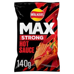 Walkers Max Strong Hot Sauce Blaze Sharing Bag Crisps 140g