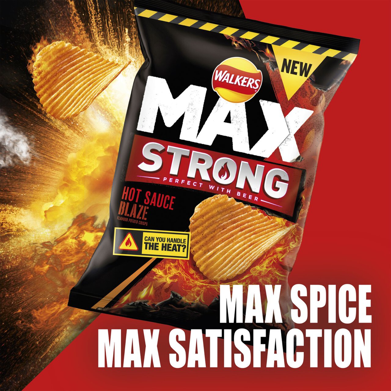 Walkers Max Strong Hot Sauce Blaze Sharing Crisps 140g