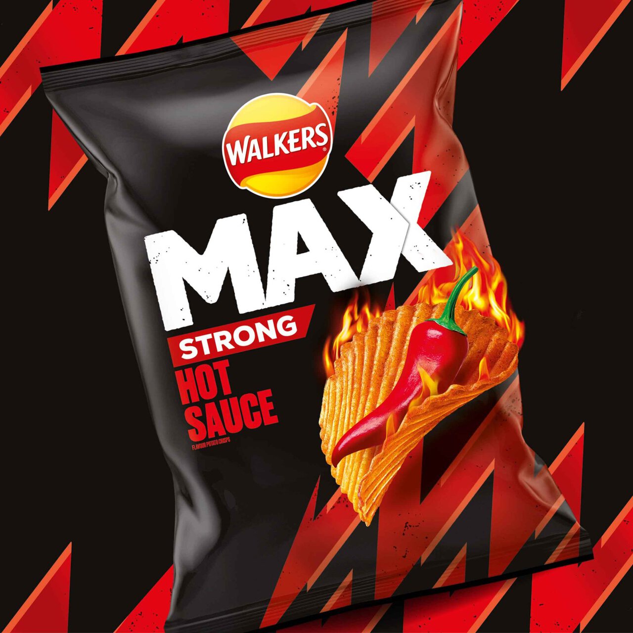 Walkers Max Strong Hot Sauce Blaze Sharing Bag Crisps 140g