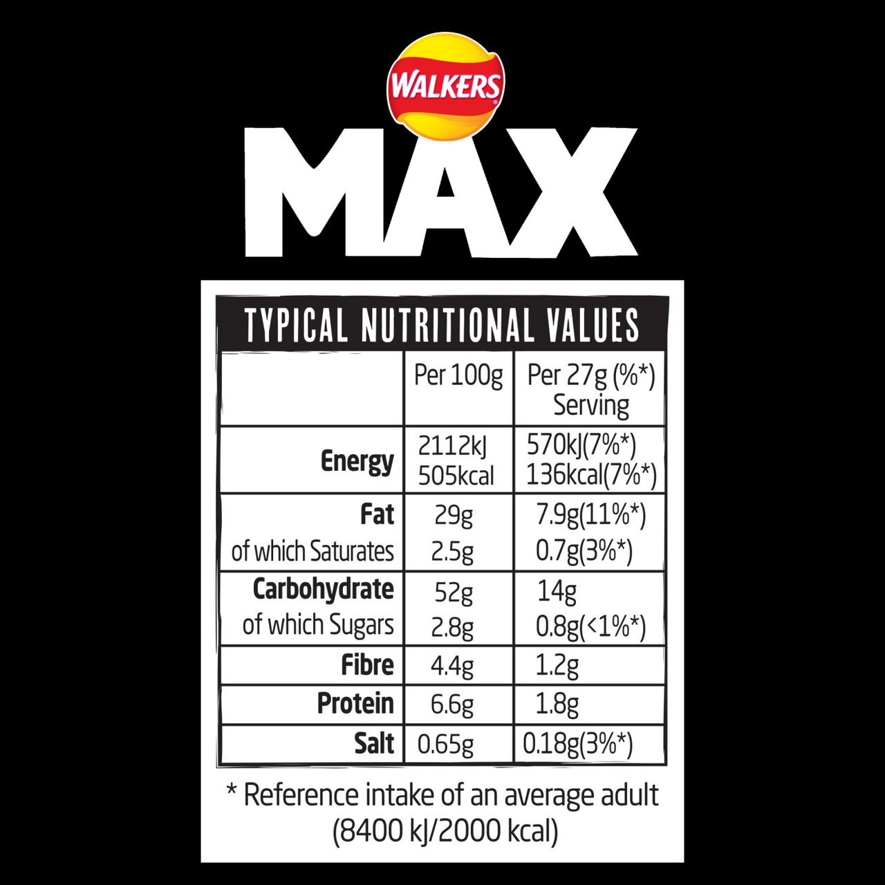 Walkers Max Strong Hot Sauce Blaze Multipack Crisps 6 per pack