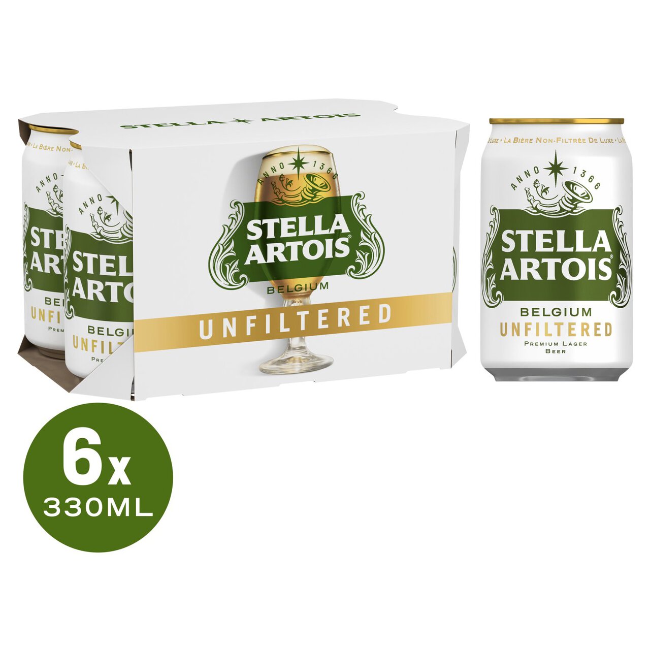 Stella Artois Unfiltered Lager Cans 6 x 330ml