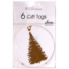 Gold Christmas Tree Gift Tags 6 per pack