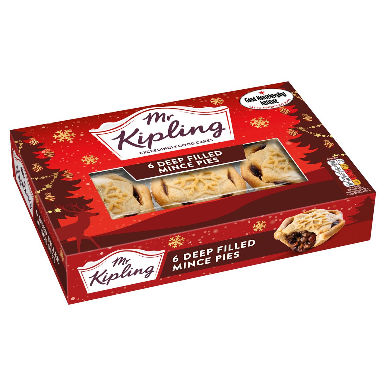 Mr Kipling Snowflake Mince Pies 6 per pack