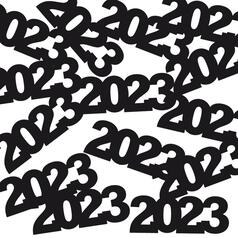 2023 New Years Confetti Black