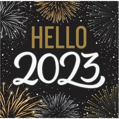 Hello 2023 New Year Beverage Napkin, 16pk 16 per pack