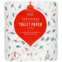 M&S Christmas Toilet Tissue 4 per pack