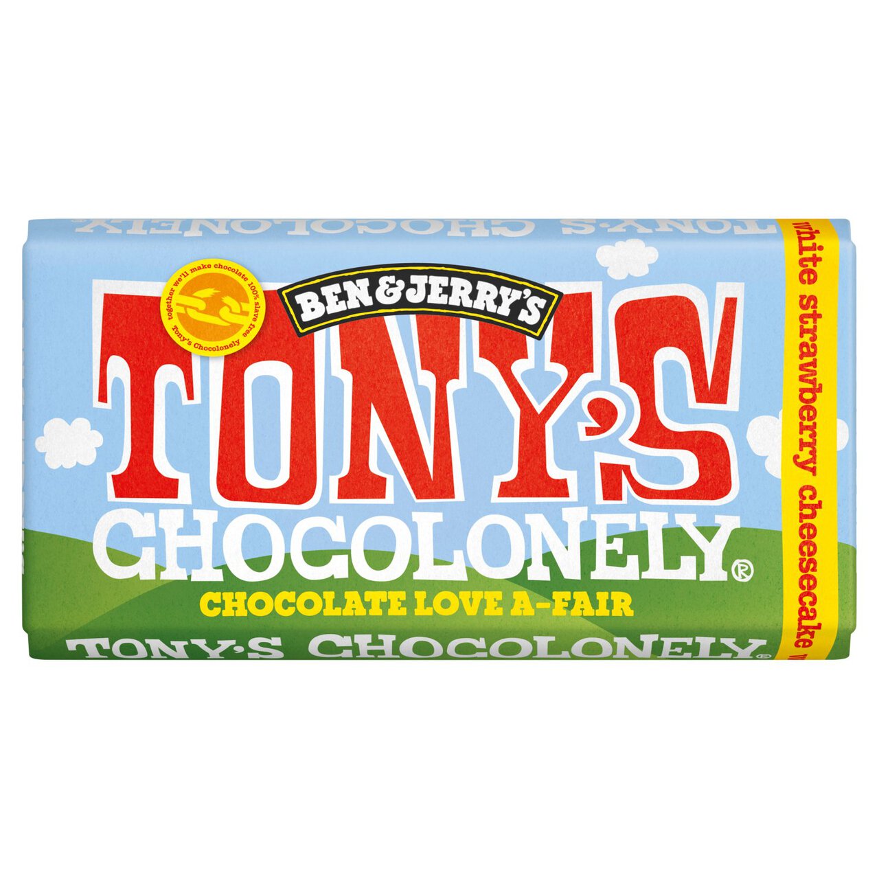 Tony's Chocolonely White Chocolate Strawberry Cheesecake 180g