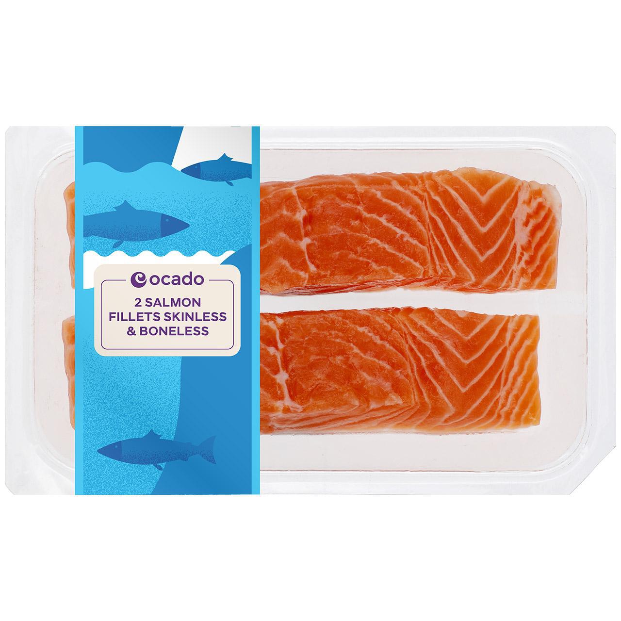 Ocado 2 Salmon Skinless Mid/Tail Fillets 240g