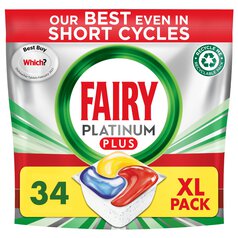Fairy Platinum Plus Lemon Dishwasher Tablets 34 per pack