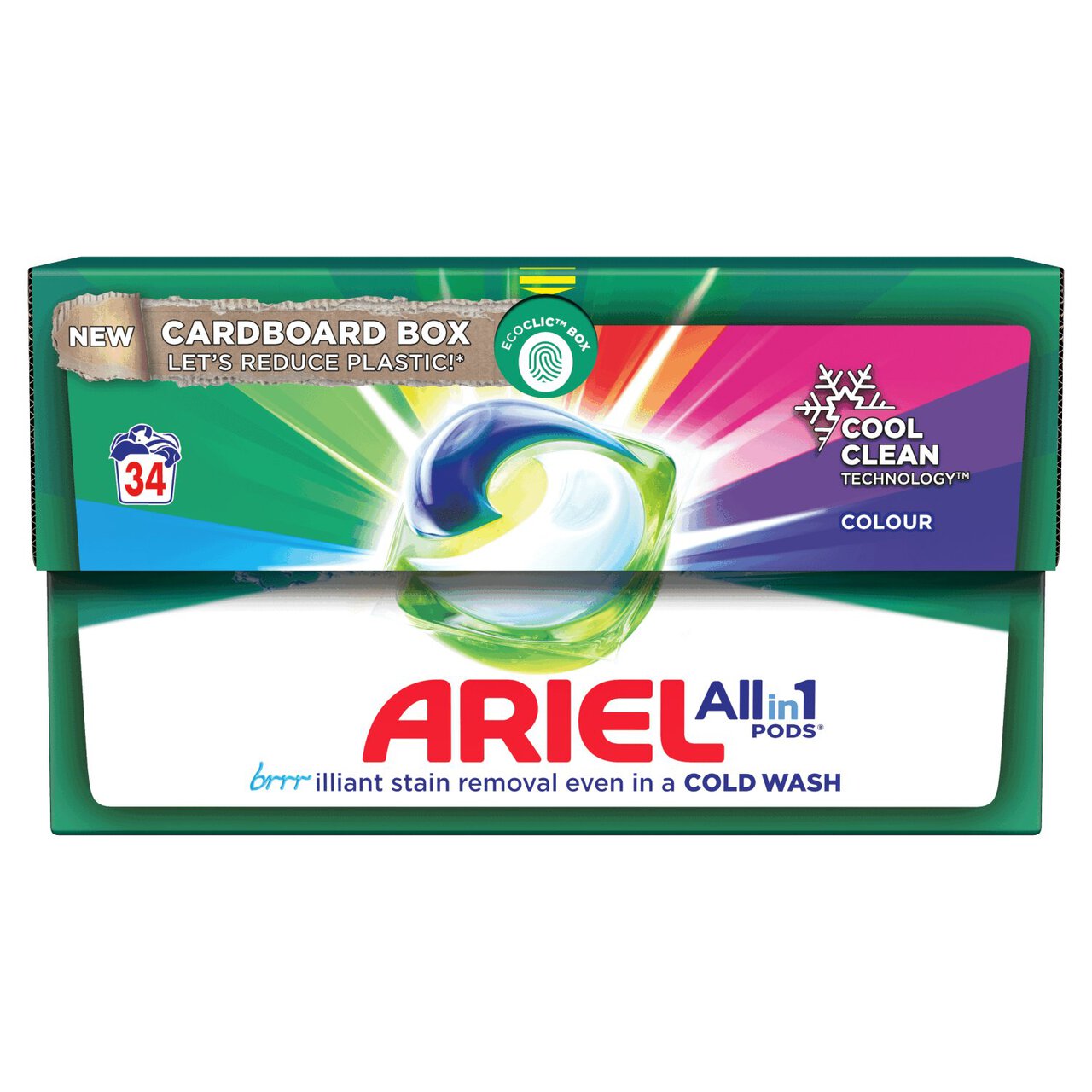 Ariel 3in1 Colour Pods Washing Capsules 34 Washes 34 per pack