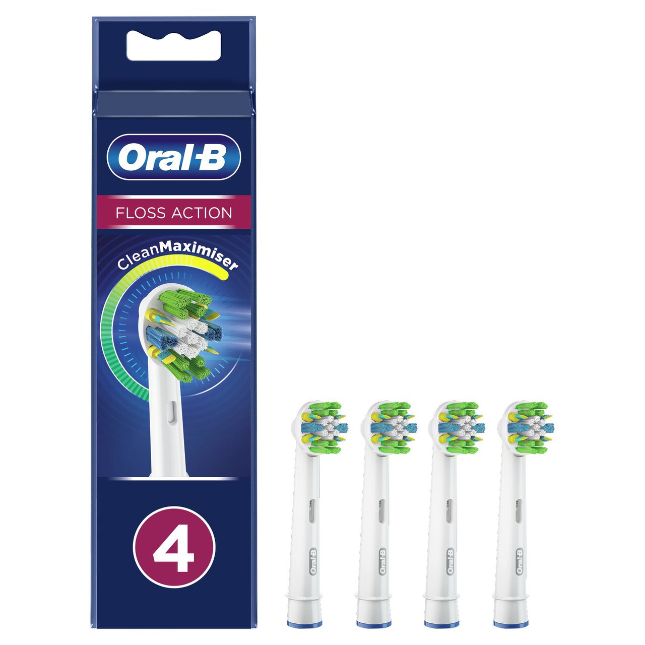 Oral-B FlossAction Toothbrush Heads 4 per pack