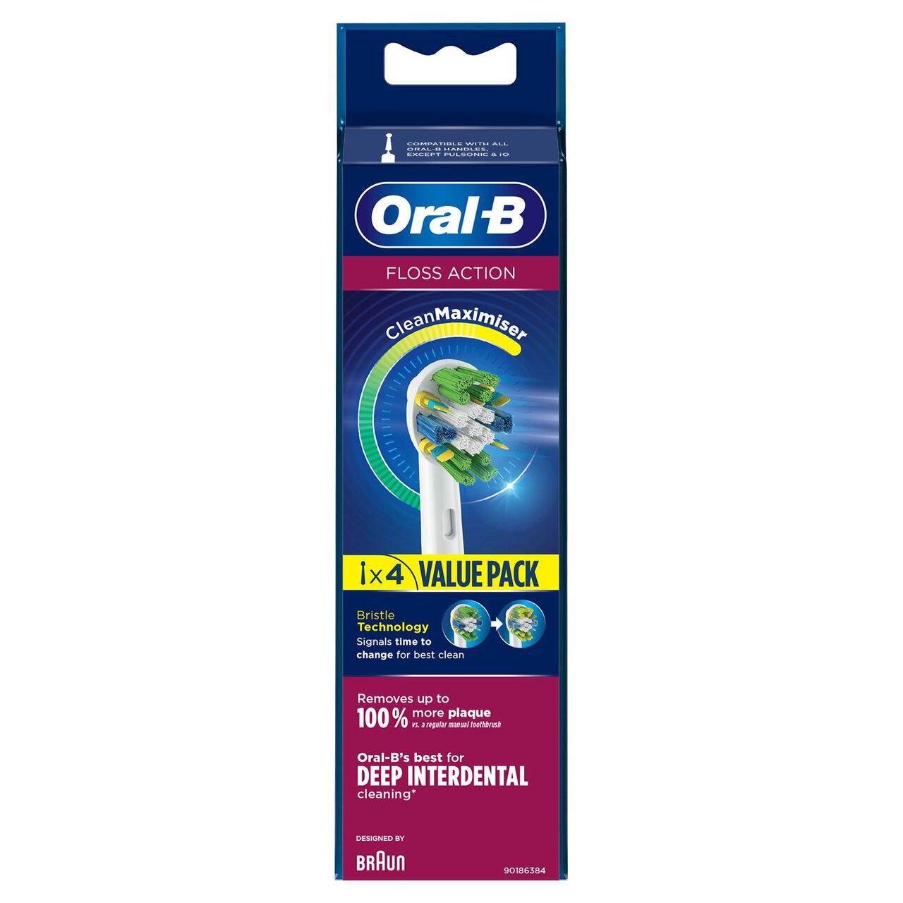 Oral-B FlossAction Toothbrush Heads 4 per pack