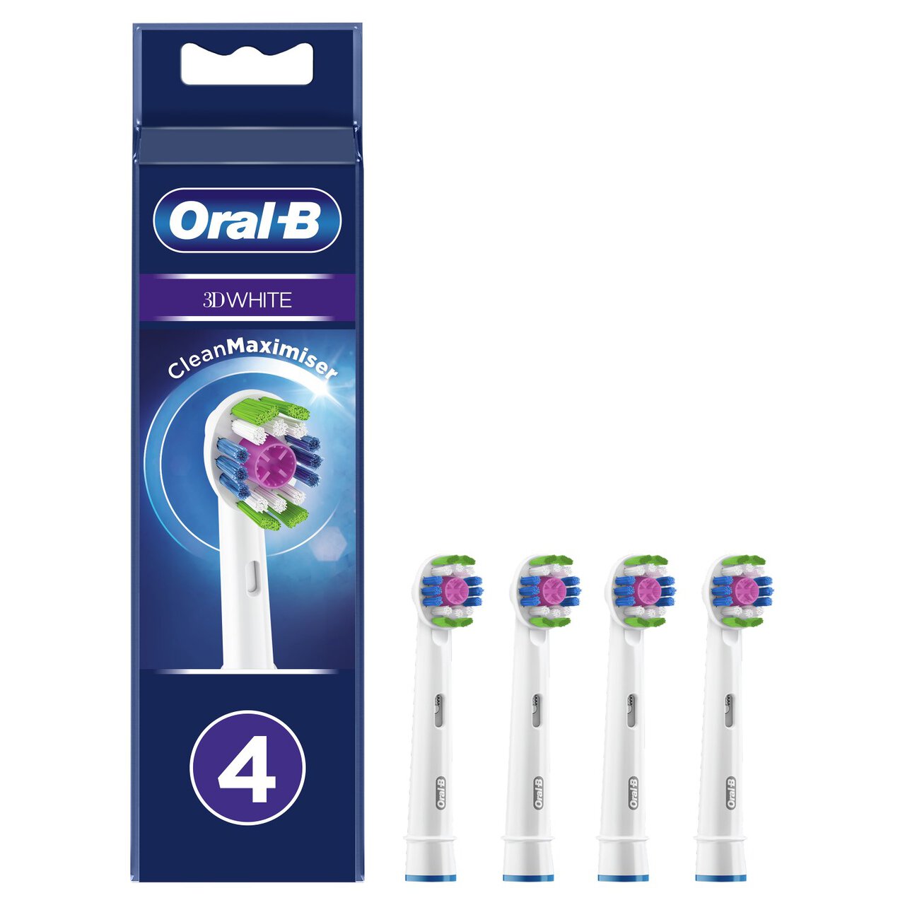 Oral-B 3DWhite Toothbrush Heads 4 per pack