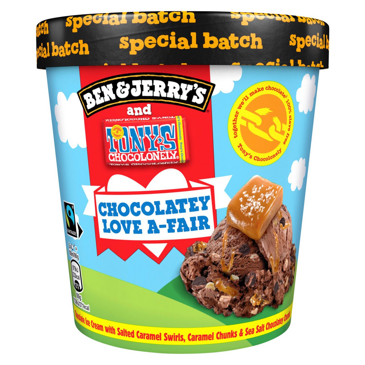 Ben & Jerry's Tony's Chocolonely A Chocolate Love Affair Ice Cream Tub 465ml