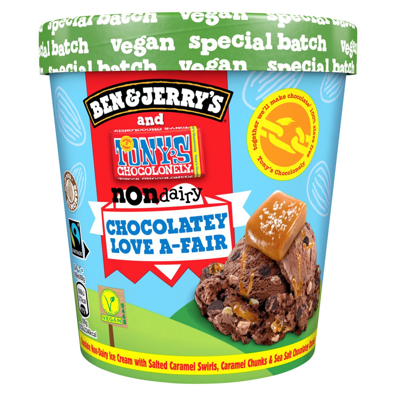 Ben & Jerry's Tony's Chocolonely A Chocolate Love Affair Vegan Ice Cream 465ml
