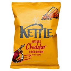 KETTLE Chips Mature Cheddar & Red Onion 130g