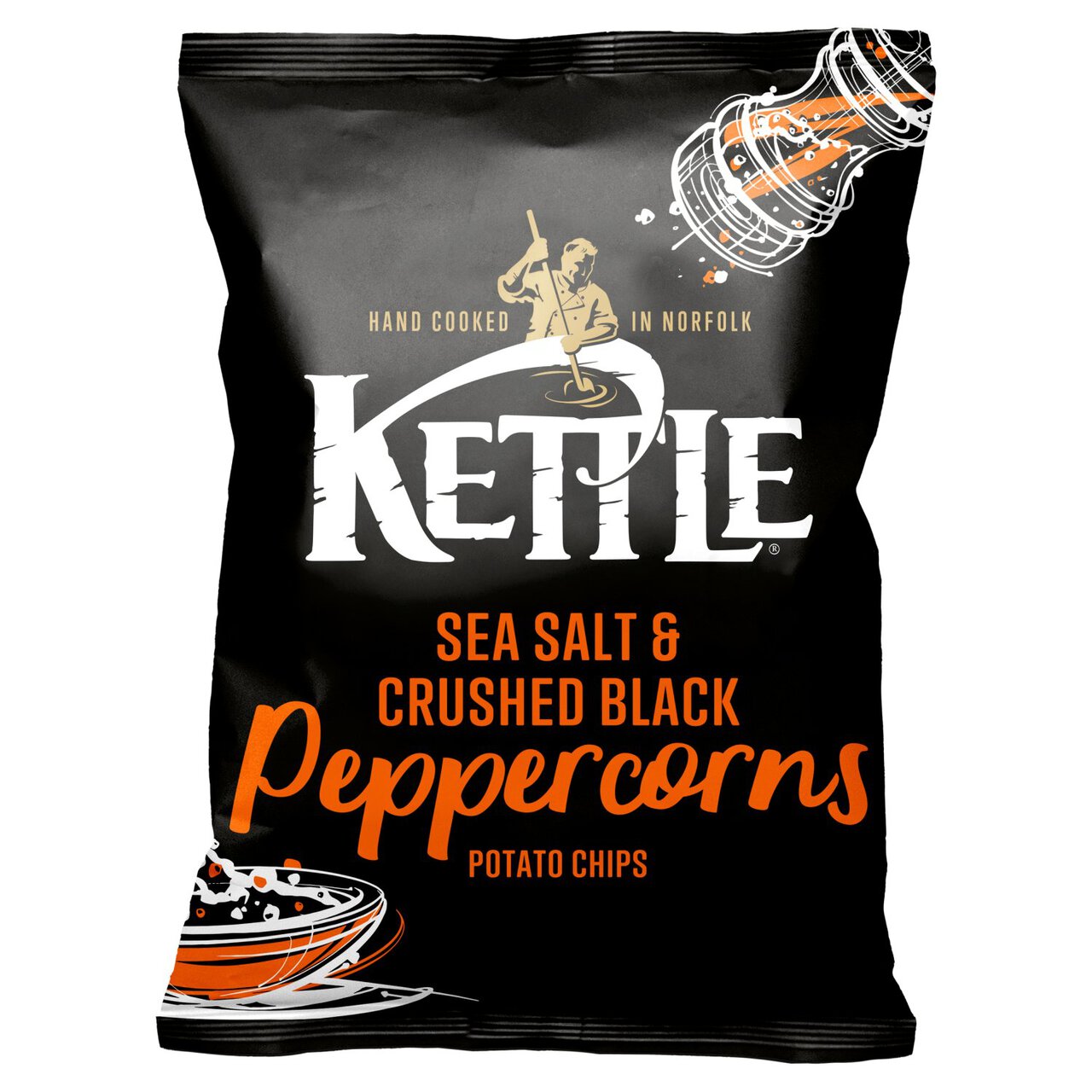 KETTLE Chips Sea Salt & Crushed Black Peppercorns 130g