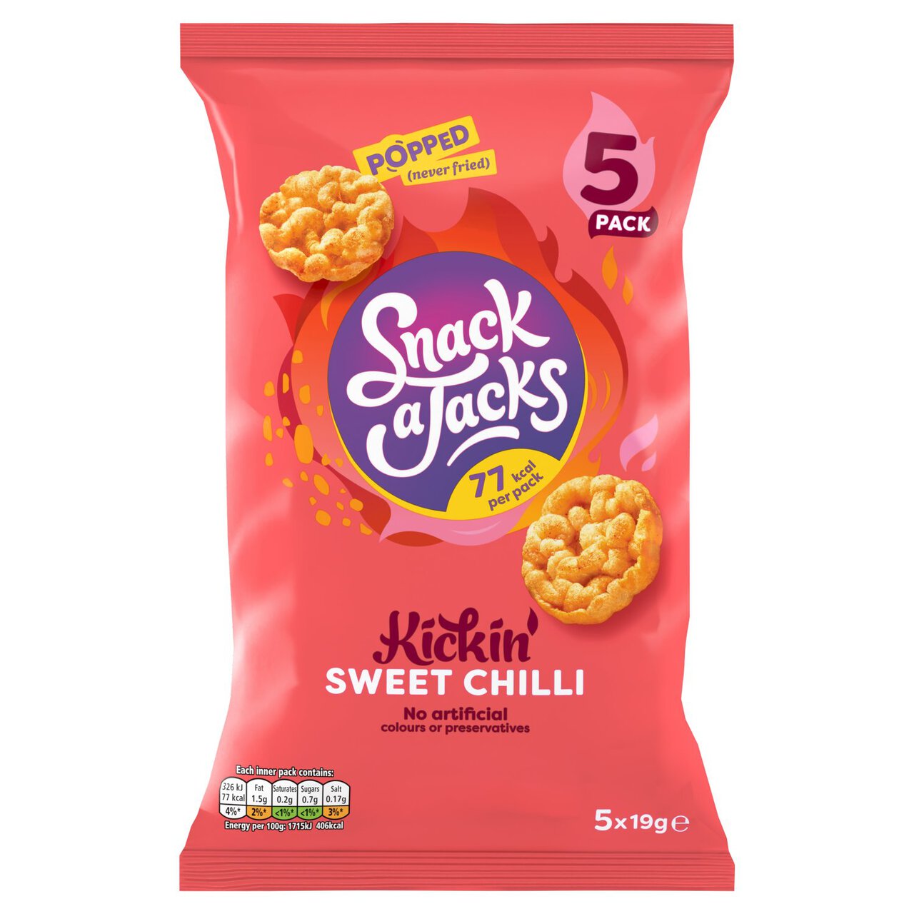 Snack a Jacks Sweet Chilli Multipack Rice Cakes 5 per pack