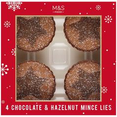 M&S 4 Chocolate & Hazelnut Mince Lies 200g