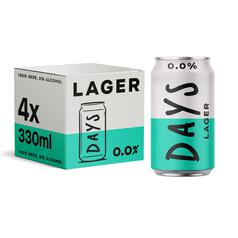 Days 0.0% Alcohol Free Lager Cans 4 x 330ml