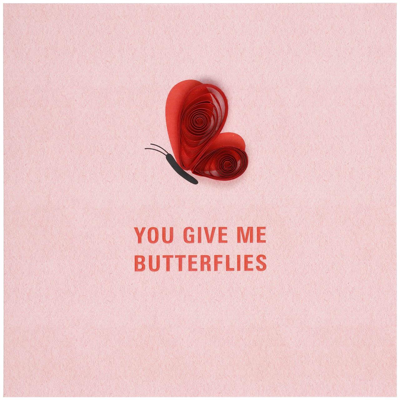 M&S Quill Give Me Butterflies Valentine's Day Card
