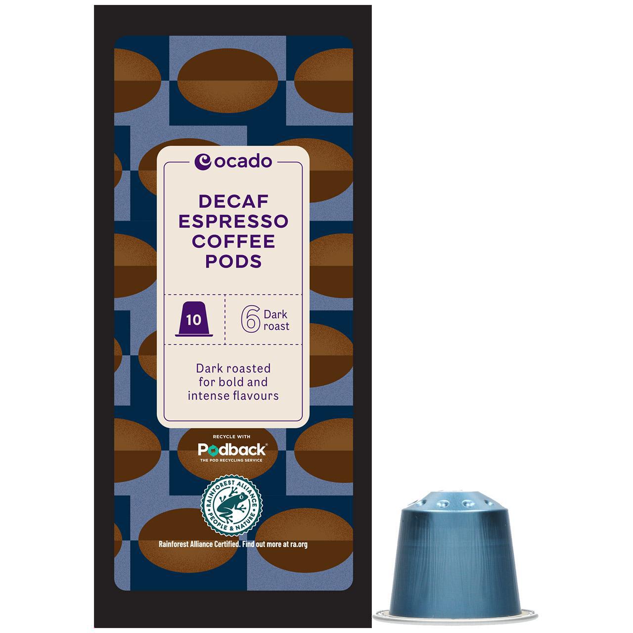Ocado Espresso Decaf Coffee Pods 10 per pack