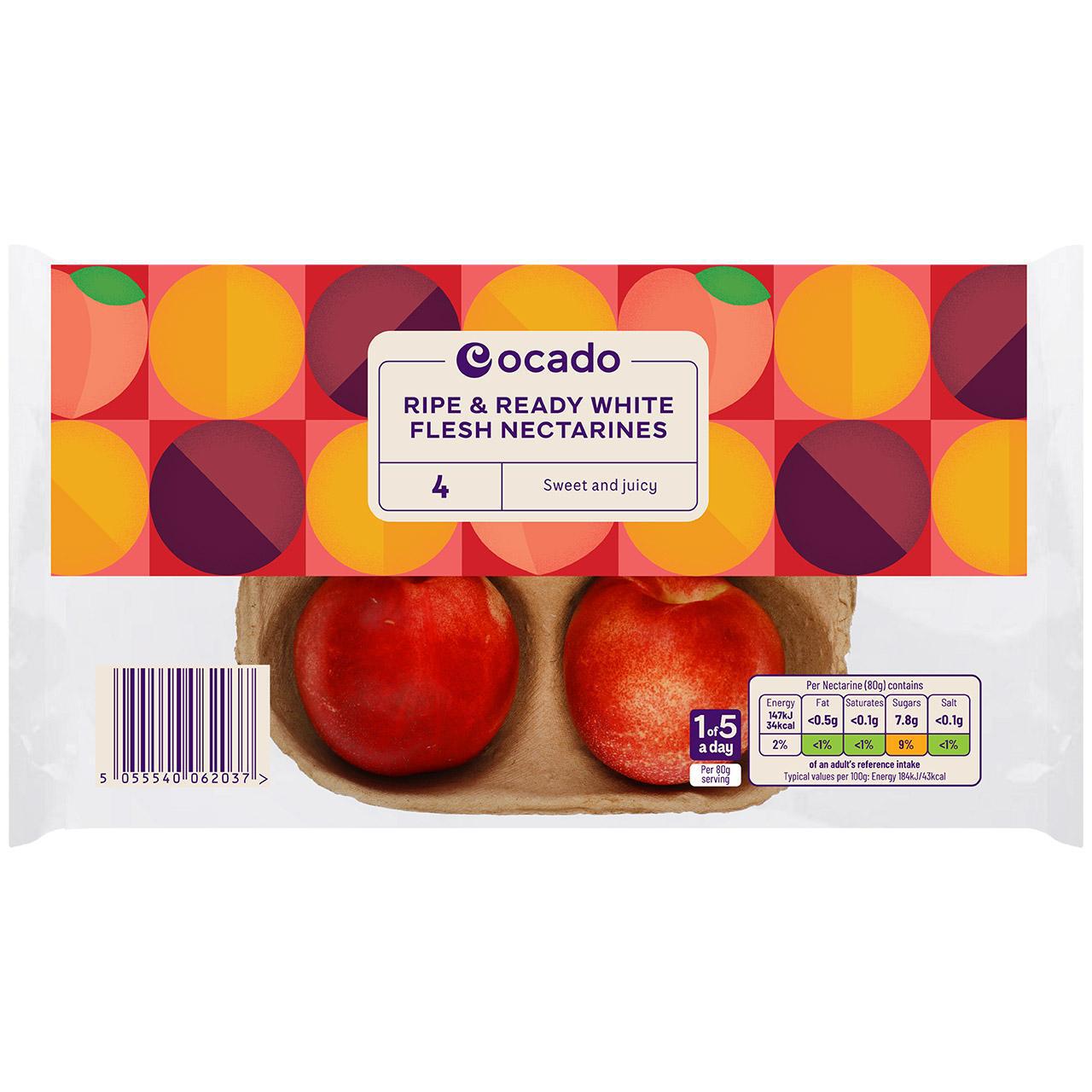 Ocado Ripe & Ready White Nectarines 4 per pack