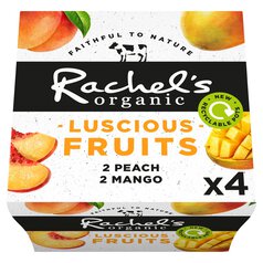 Rachel's Organic Luscious Fruits Peach & Mango Yoghurt 4 x 110g