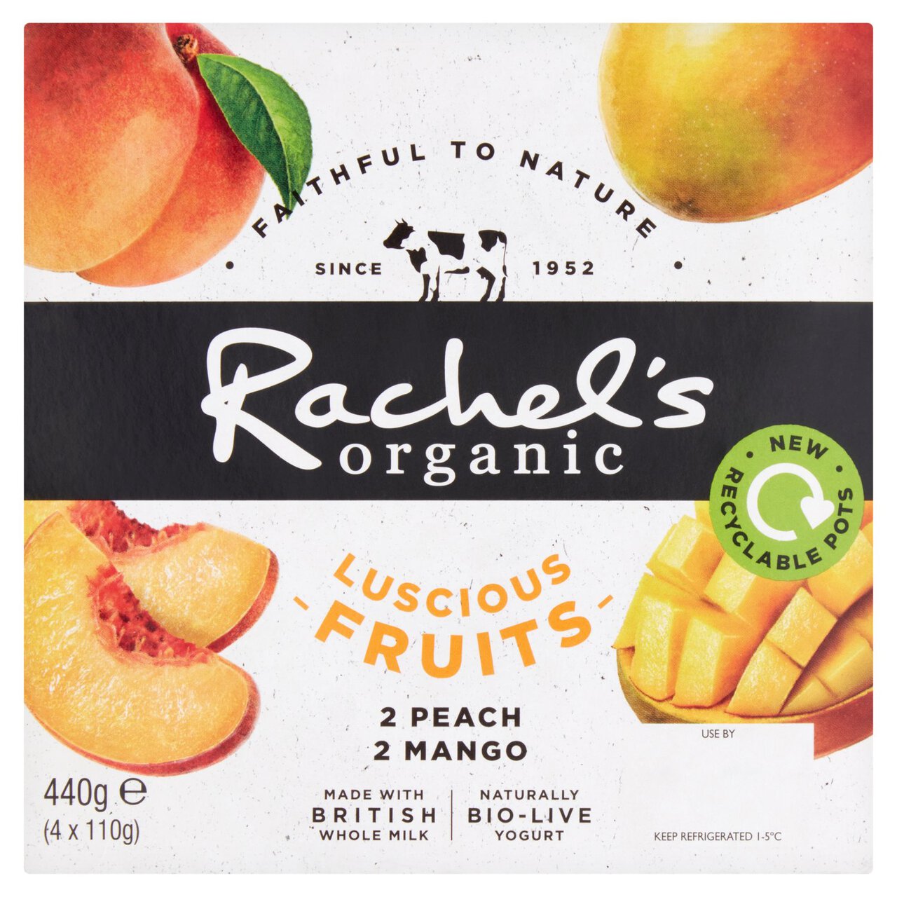 Rachel's Organic Luscious Fruits Peach & Mango 4 x110g 4 x 110g