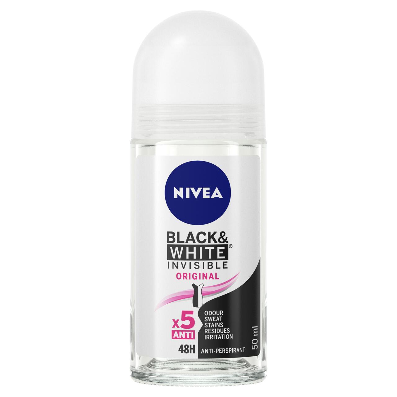 NIVEA Black & White Original Anti-Perspirant Deodorant Roll-On 50ml