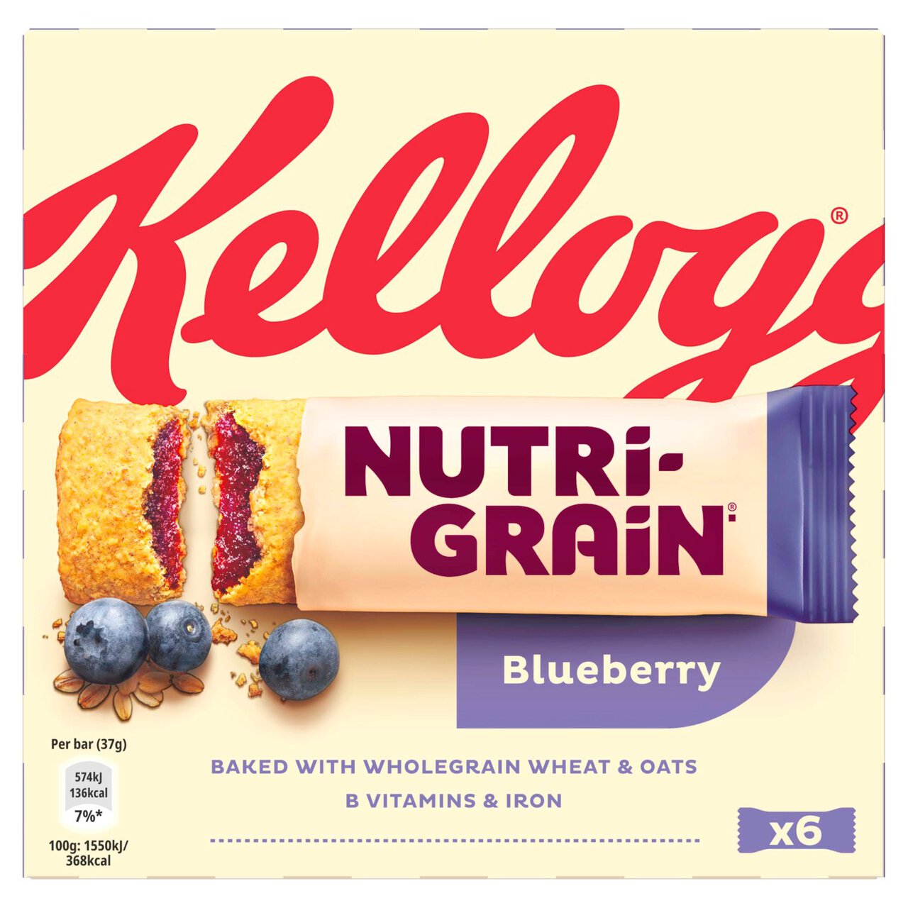 Kellogg's Nutrigrain Blueberry 6 per pack
