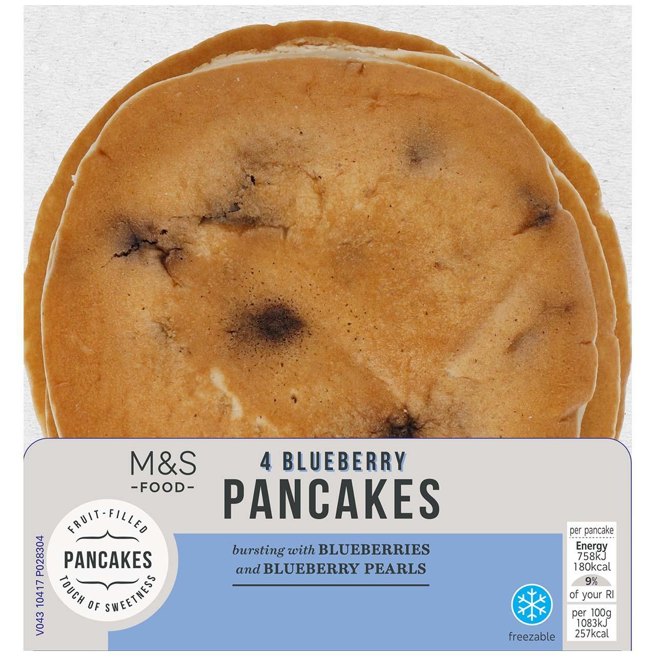 M&S 4 Blueberry Pancakes 280g