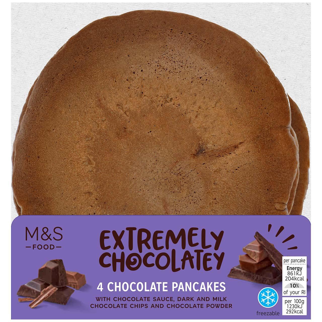 M&S 4 Extremely Chocolatey Chocolate Pancakes 280g