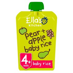 Ella's Kitchen Pear & Apple Organic Baby Rice Pouch, 4 mths+ 120g