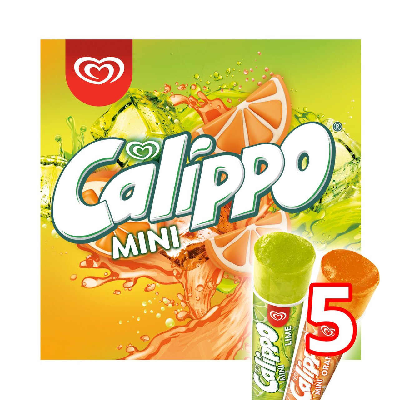 Calippo Orange and Lime Ice Lollies 5 x 80ml