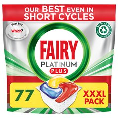 Fairy Platinum Plus Lemon Dishwasher Tablets 77 per pack