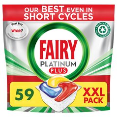 Fairy Platinum Plus Lemon Dishwasher Tablets 59 per pack