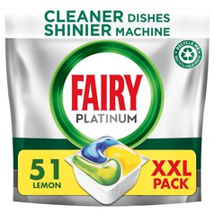 Fairy Platinum All in One Lemon Dishwasher Tablets 51 per pack
