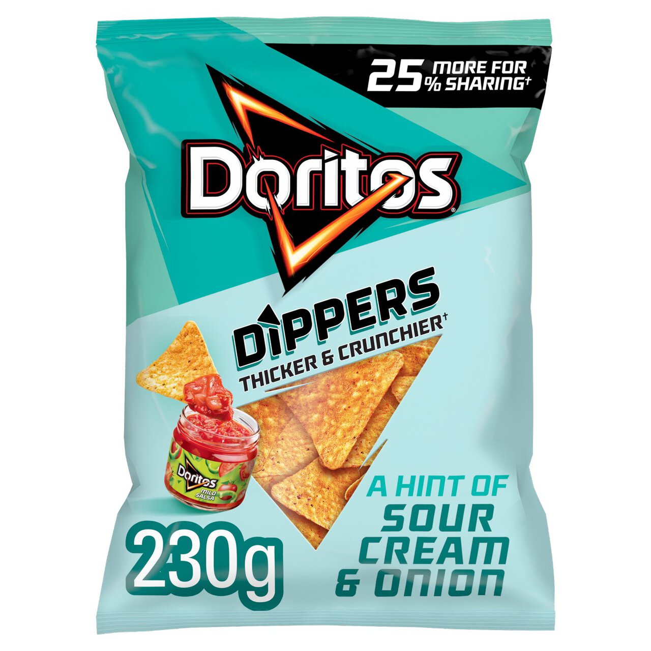 Doritos Dippers Hint of Sour Cream & Onion Tortilla Chips Sharing Bag 230g