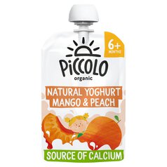 Piccolo Organic Natural Yoghurt Mango & Peach Stage 1 100g