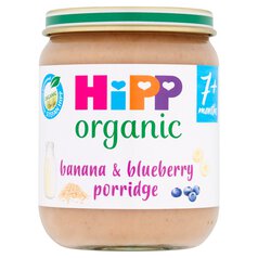 HiPP Organic Banana & Blueberry Porridge Baby Food Jar 7+ Months 160 per pack