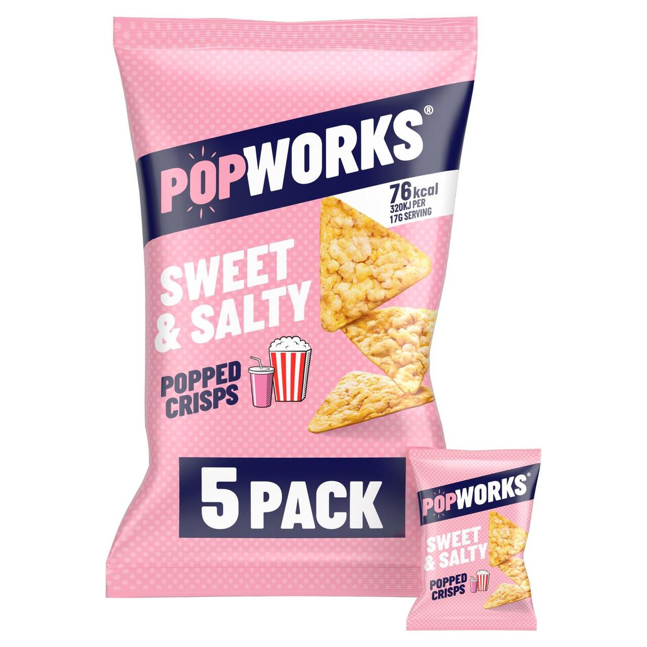 Popworks Sweet & Salty Multipack Popped Crisps 5 per pack