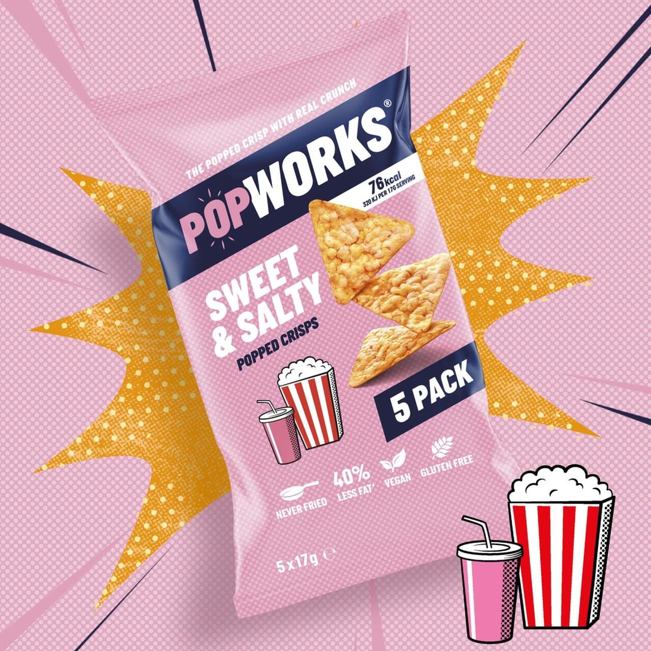 Popworks Sweet & Salty Multipack Popped Crisps 5 per pack