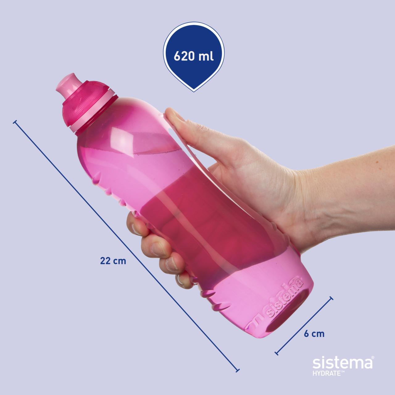 Sistema Hydrate Twist 'n' Sip Water Bottle Pink 620ml