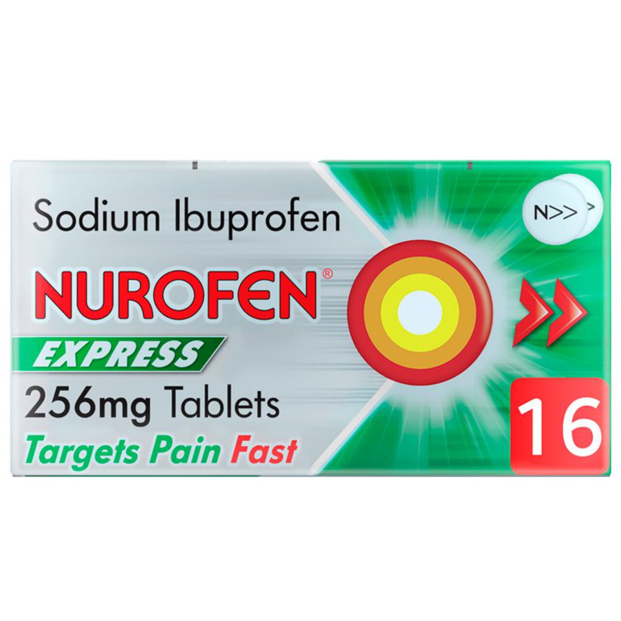 Nurofen Express Pain Relief Sodium Ibuprofen 256mg Tabs 16 per pack