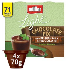 Muller Light Chocolate Fix Milk Chocolate & Mint Low Fat Dessert 4 x 70g